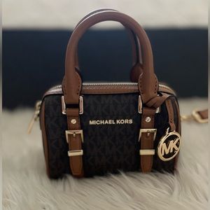 Michael Kors Bedford Legacy Extra-Small Logo Duffle Crossbody Bag BRN/ACORN